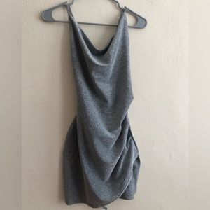 Silver Mini Tie-Back Dress